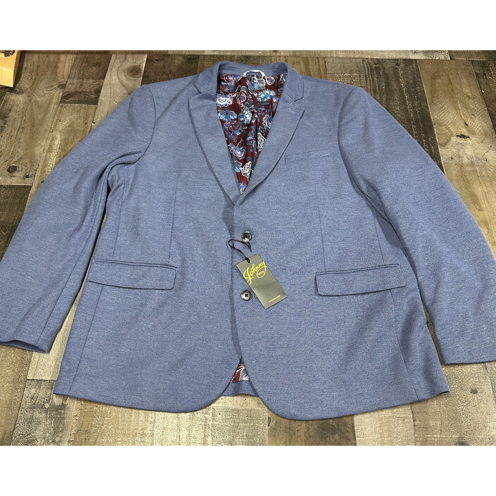 Johnny Bigg Men's Blue Venice Textured Stretch Blazer Size 46 NWT‎ J221JK200